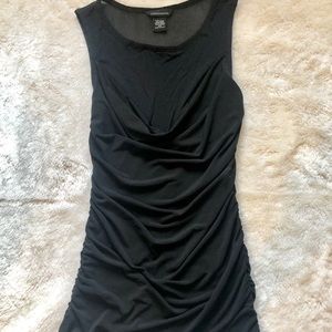 Black sheer v cut sheer black shirt top